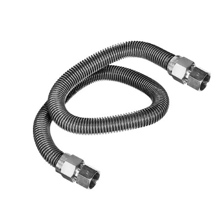 Flextron Gas Line Hose 5/8'' O.D. x 48'' Length 1/2" x 3/4" FIP Fittings, Stainless Steel Flexible Connector FTGC-SS12-48L